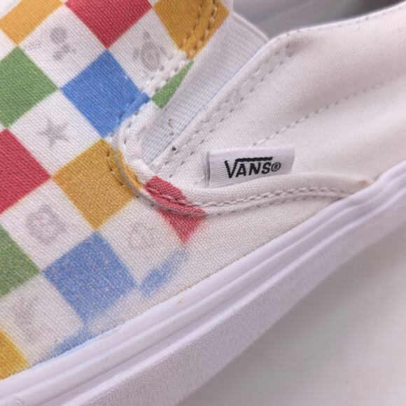 Vans Off The Wall Slip On Athletic Sneaker Shoe Mens Size 10 500714 Multi White - Picture 8 of 9